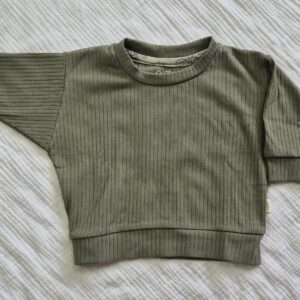 Loungetrui rib jersey groen
