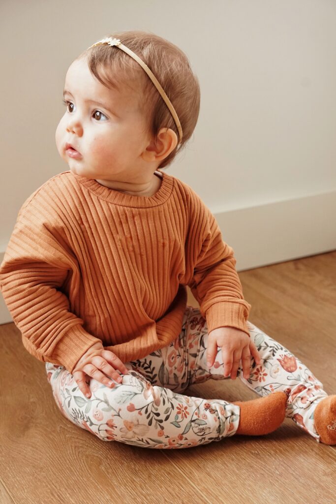 Loungetrui caramel brede rib