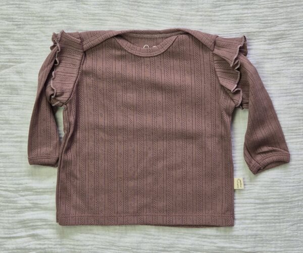 Ruffleshirt mauve pointelle