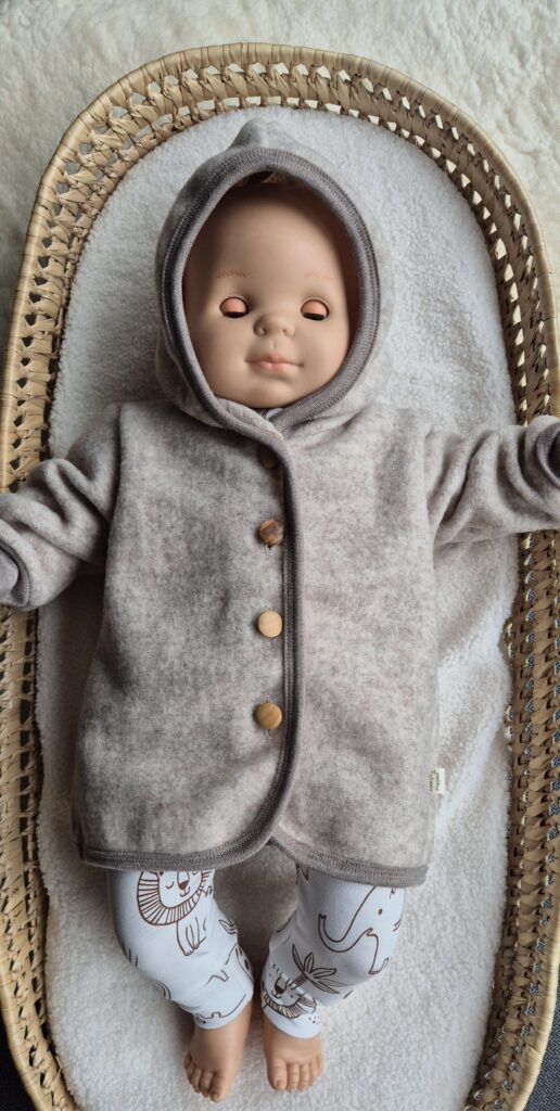 Merino wolfleece jasje in ecrukleur