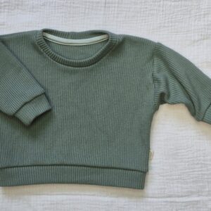 Warme comfortabele trui in dutsy mint knit, 100% katoen