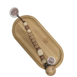 Speenkoord Filou met bloemprintkraal neutraal