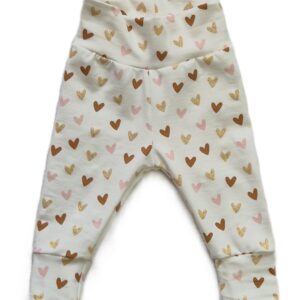 Broekje hartjes goud rose camel